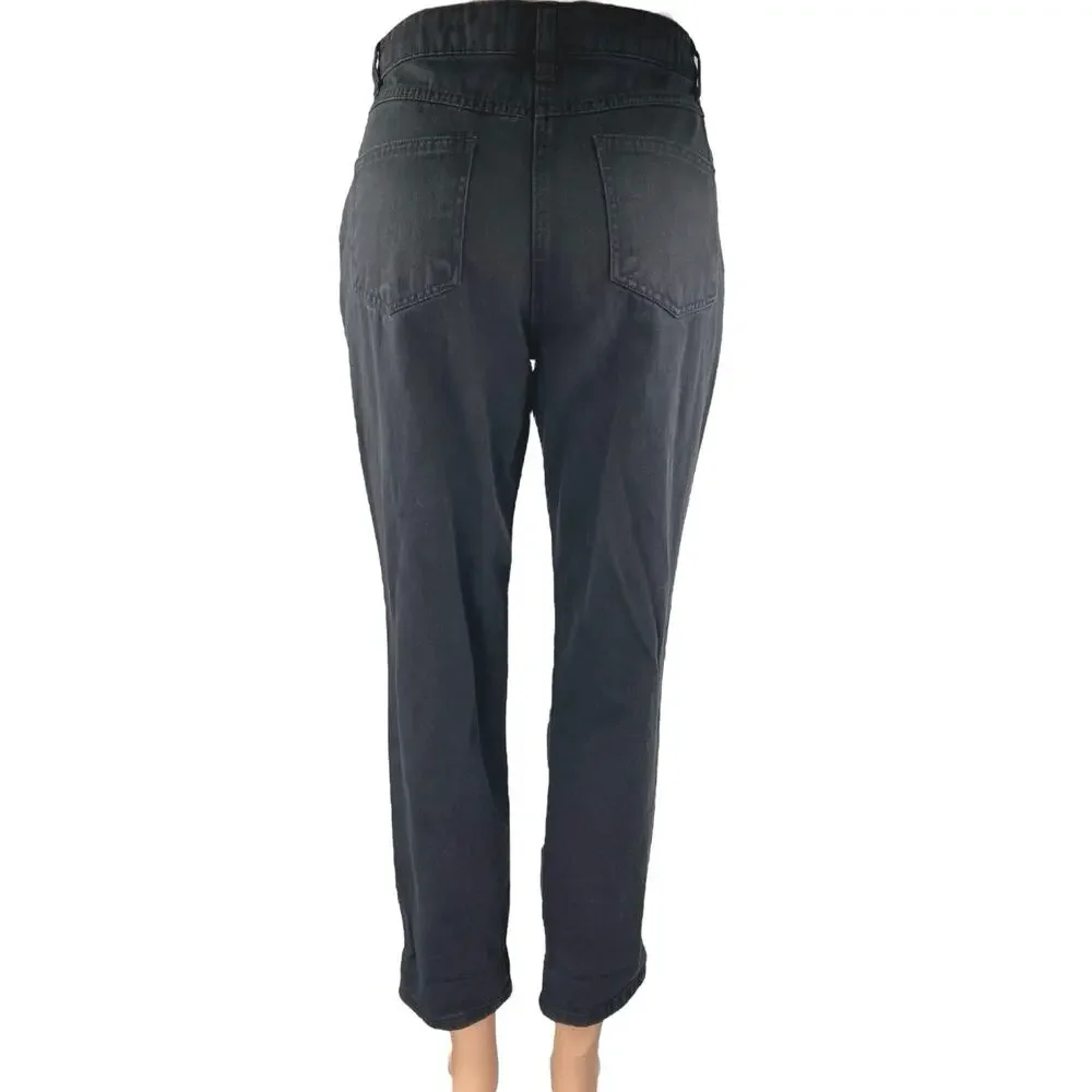 NEW Parisian Black Distressed Skinny High Waist Boyfriend Denim Jeans Pants Sz 8